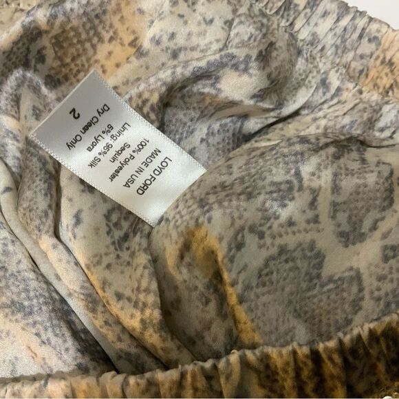 Loyd/Ford Palm Springs sequin snake Elastic High Rise Pants Beige Size 2 - Picture 5 of 6
